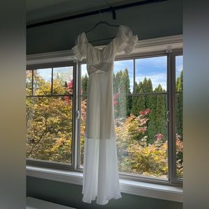 Puff sleeve midi dress